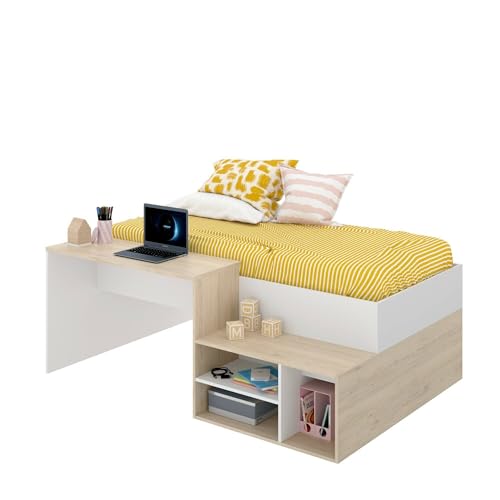Dmora - Schlafzimmer Cervino, Einzelbett für Schlafzimmer, Set...