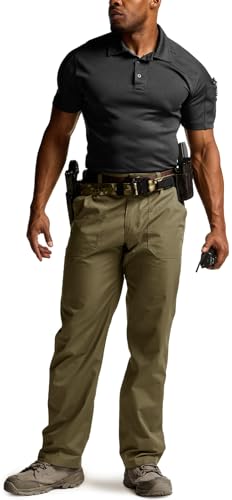 Image of CQR Men's Quick Dry Work Pants, Water Resistant Outdoor Tactical Pants, Lightweight Stretch Cargo Hiking Pants