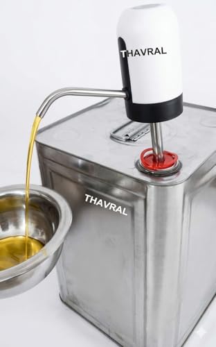 Image of Automatic Oil Pump, Rechargeable Electric Oil Dispenser for Cooking Oil & Oil Tins, One Touch Operation, Stainless Steel Spout, Auto Stop (Steel Spout)