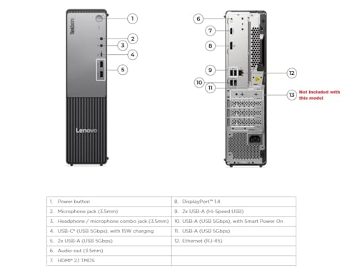Image of Lenovo ThinkCentre Neo 55s Gen 6 Small Form Factor with AMD Ryzen 7 250 Processor, 32GB DDR5-5600MT /s of Memory, 1TB of Storage, DisplayPort, Wi-Fi 7, RJ-45, and Windows 11 Pro