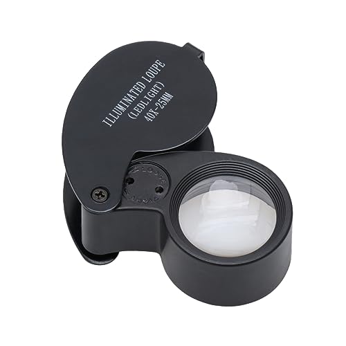 LALAFINA Jewelry Appraisal Glasses 40x Magnifying Glass Led Light Loupe Magnifier for Gems