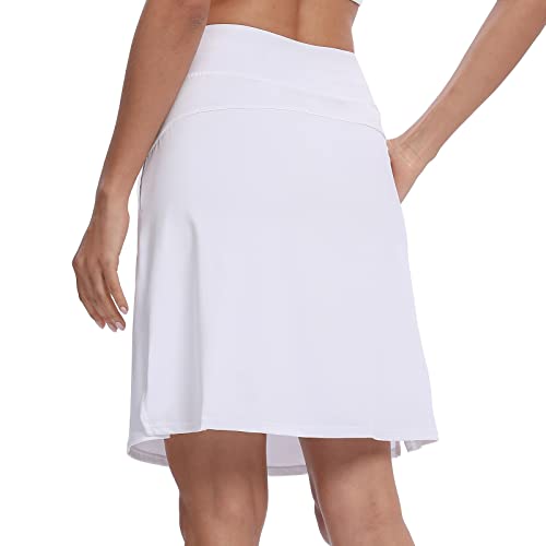 Image of M MOTEEPI Modest Knee Length Skorts Skirts for Women Tennis Athletic Golf Skort with Pockets UV Protection High Waist