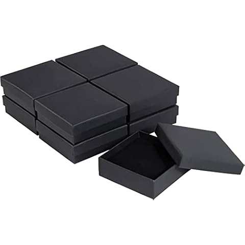 Sdootjewelry Black Jewelry Boxes Bulk 24 Packs, Gift Box for Jewelry with Foam, Small Jewelry Boxes for Gifts, 3.5'' × 3.5'' × 1.2'' Cover