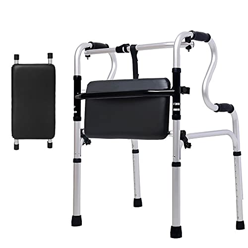 Andador Para Ancianos Andador Con Ruedas Y Asiento Para Personas Mayores, Plegable, Altura Ajustable, Para Personas Mayores Discapacitadas.