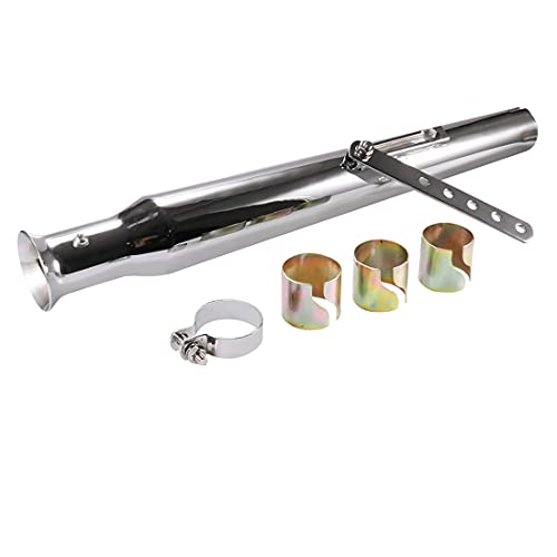 Échappement de moto Universel Universel Slip On 38mm 40mm 42mm Entrée D'échappement Moto Silencieux Silencieux Tuyau Slip On Pour Dirt Bike Street Bike Scooter Café Racer (Argent)