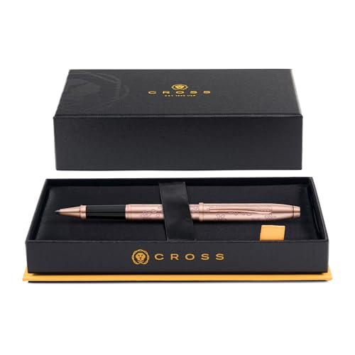 Image of Cross Century II Classic Black Rollerball Pen - Sophisticated Luxury Writing Instrument with Smooth Ink Flow for Professionals and Gift Giving (Rose Gold)