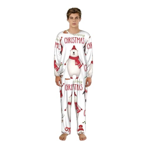 Pyjama homme manches longues Père Noël contre le froid nocturne