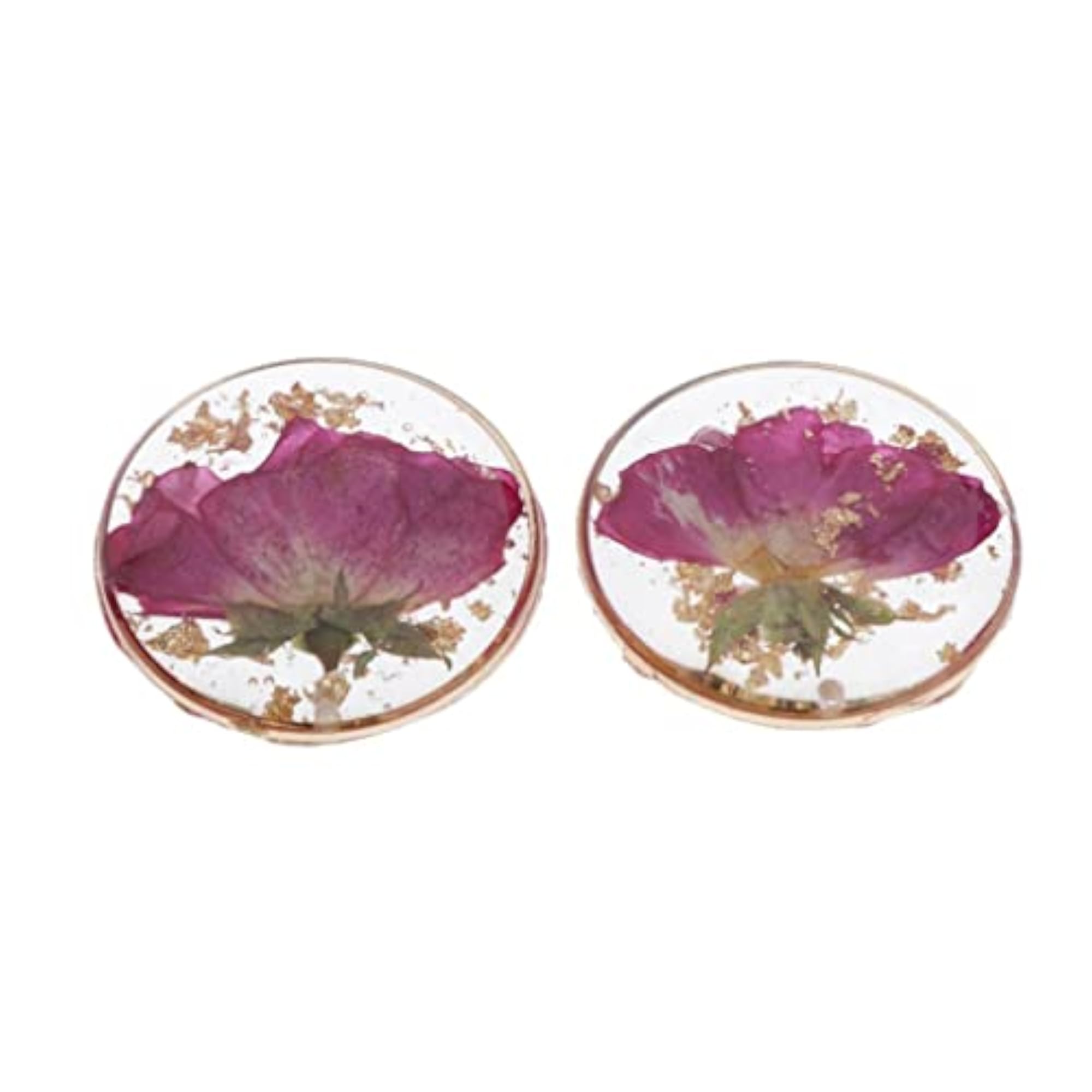 Women's Elegant Natural Real Flower Dangle Earrings, DIY Craft