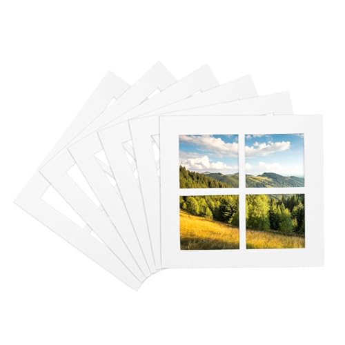 Carton de présentation 10x10 pour photo 3.5x3.5 lot de 6 passe-partout blanc sans acide PATIKIL