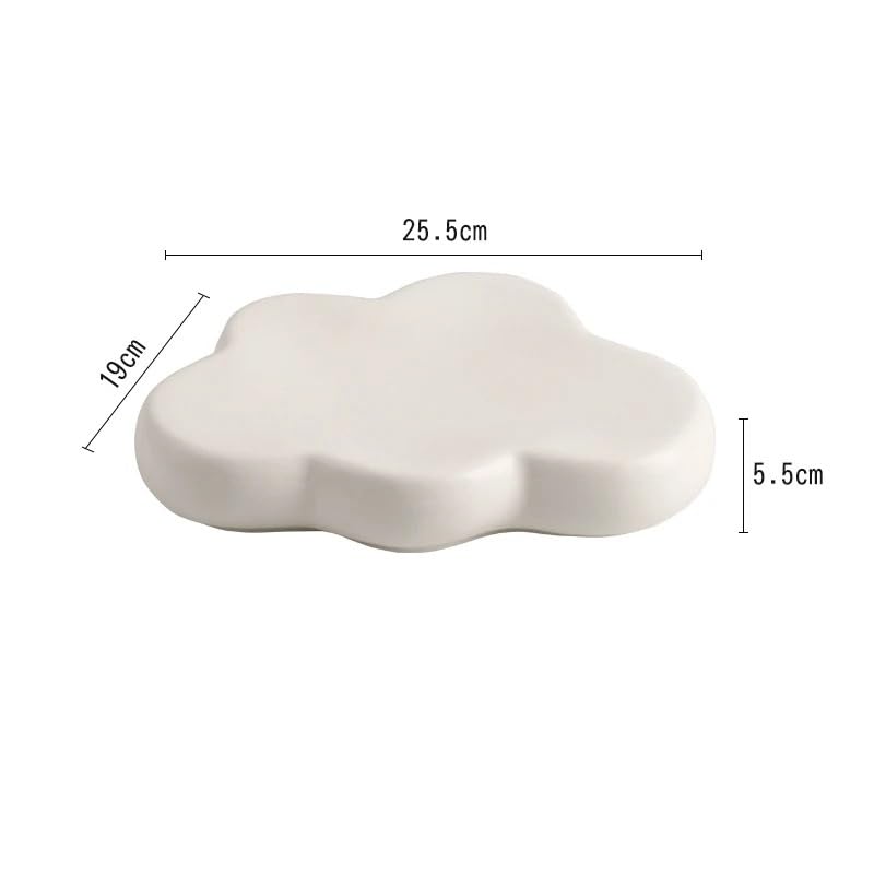 Talerze Kreatywny ceramiczny talerz obiadowy w kształcie chmury Czysta biel Nieregularny talerz deserowy Talerz sushi Talerze na przekąski Specjalna zastawa stołowa (M)