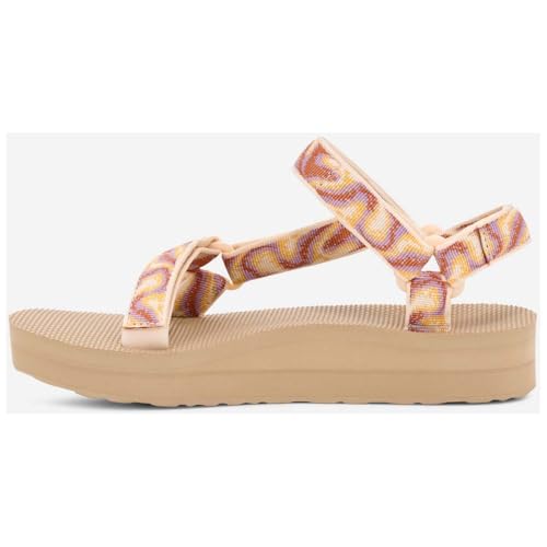 Teva Sandalias Midform Universal Beige con plataforma ligera para mujer 3