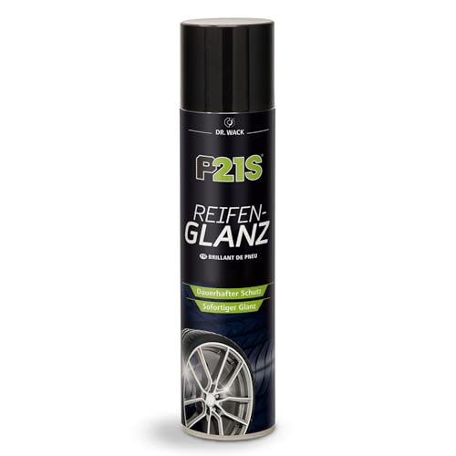 DR. WACK P21S Reifen-Glanz Spray 400 ml - Reifenpflege fürs Auto - Ausbleichschutz vor UV-Strahlung - Für alle Reifentypen - Neuer Glanz für verblasste Reifen - Hochwertige Autopflege
