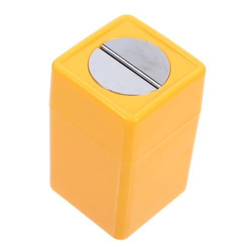 DIYEAH 4 Piezas Caja de almacenamiento de cuchillas contenedor de hojas de desecho Cortador Compacto aseo banco de hojas de afeitar eliminación del contenedor de hojas de afeitar Amarillo