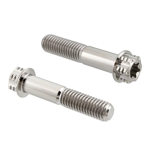 Image of RISON Titanium Bolts M10*1.25 * 50 Torx Titanium Bolts for Motorcycles Hex Head Dual Drive Original Titanium Flange Bolt Pack of 5