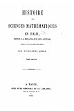Histoire des Sciences Mathématique en Italie (French Edition)