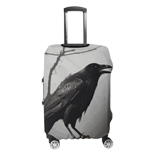 Crow Birds Travel Luggage Cover Anti-scratch Suitcase Cover Elastic Suitcase Protective Cover Fits 19-32 Inch Luggage M4