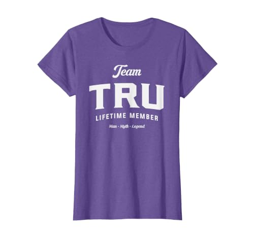 Team Tru Lifetime Member Funny Name Tru T-Shirt, Women, Purple Heather, X-Small
