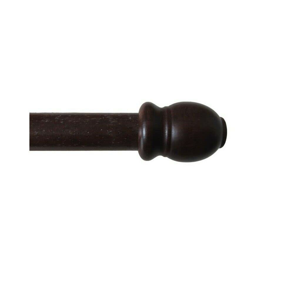 Generico Bastone per Tende in Legno Diametro 23mm con Anelli terminali e staffe 200cm