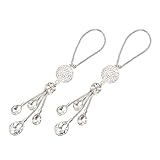 Cabilock 2 Stück Teiliges Auto Rückspiegel Anhänger Metall mit Weißen Strasssteinen Langlebige Innenraum Dekoration Modisches Glänzendes Design für Stilvolle Fahrzeugaufwertung