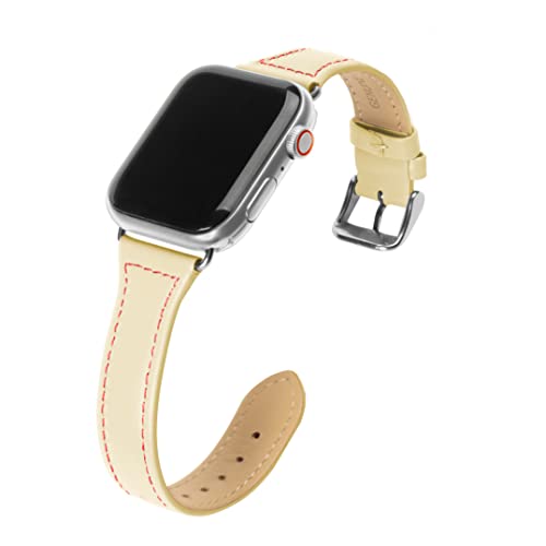 Photo 1 of Apple Watch Band Compatible with Apple Watch Bands 38mm 40mm 41mm 42mm 44mm 45mm for Women Leather Iwatch Band Strap Series 7 6 5 4 3 2 1 SE Beige 38mm/40mm/41mm