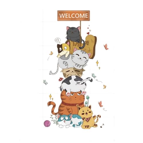 Vinilo decorativo de pared con diseño de gatitos apilados