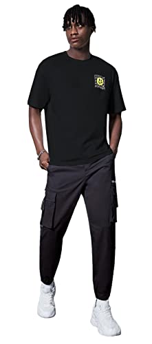 Image of DENIMHOLIC Oversized Drop Shoulder T-Shirt for Men - Baggy Printed Tshirt