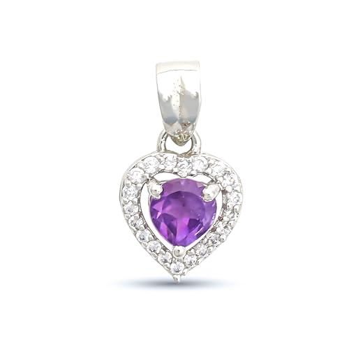 Pendentif améthyste cœur en argent 925 cadeau romantique unique pour femme SP-625