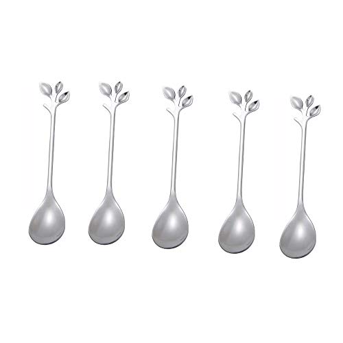 Espresso Spoons 5 Pcs Stainless Steel Coffee Spoons Teaspoons set for Sugar Dessert