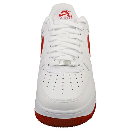 Image of Nike Air Force 1 '07 Men's Shoes (FJ4146-106, White /White /Dragon Red) Size 12