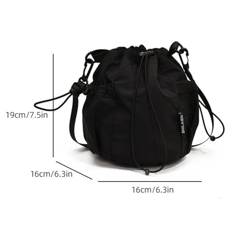 Small Nylon Crossbody Bags for Women Men With Drawstring Cell Phone Purse Wallet Handbags with Inner Compartments2