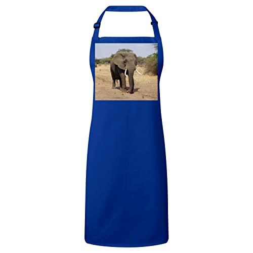 Tablier cuisine bleu éléphant d'Afrique idée cadeau originale pour cuisinier