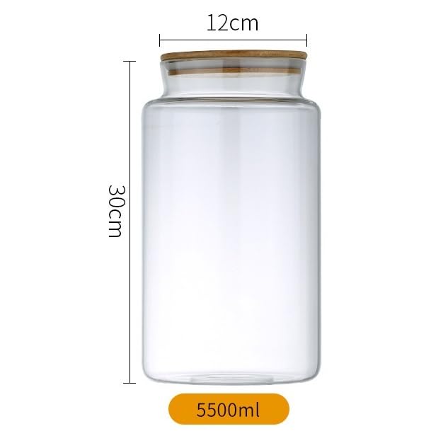 Amazon｜Bafnsiji 円形のガラス貯蔵の瓶、気密の木のふたが付いている