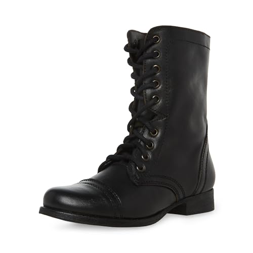 Steve Madden Women's Troopa Lace-Up Boot, Black...