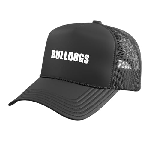 Bulldogs Trucker Hat with Adjustable Mesh Back, Black
