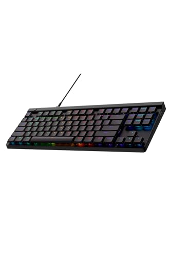 Logitech G515 TKL Wired Low Profile Gaming Keyboard, Fully Customisable RGB, Double-Shot PBT Keycaps, Tactile/Brown Switches - Black