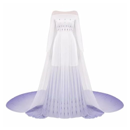 Cosplay.fm Women's Deluxe Princess Queen Cosplay Dress Cosplay Gown Costume (Ice Blue, Large)