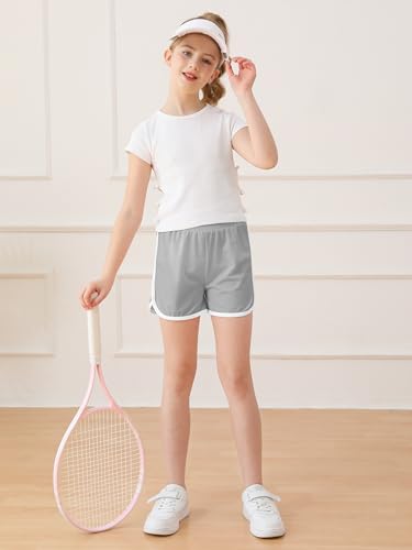 Resinta 5 Packs Girls Athletic Shorts Toddler Soccer Sports Shorts Kids Quick Dry Gym Running Short3