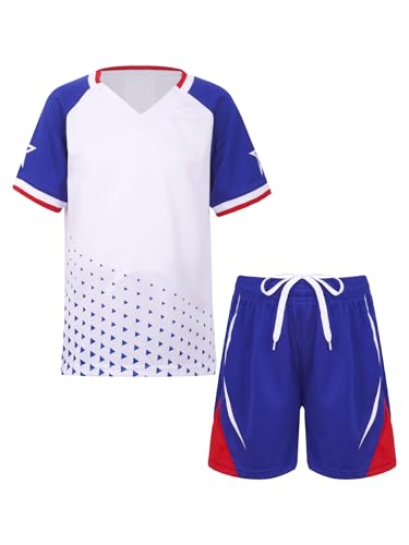 Kids Boys Girls Quickly Dry Football Basketball Uniform Training Suit Short Sleeve T-shirt And Shorts Tracksuit White 13-14 Years