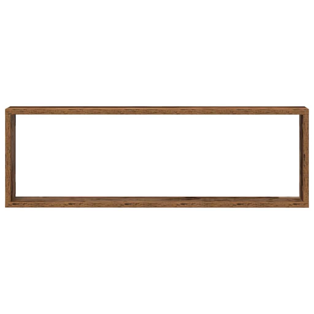 Zestaw 2 półek ściennych o wyglądzie starego drewna, materiał drewnopochodny, 80 x 15 x 26 cm, wiszący, do salonu, sypialni, wszechstronne miejsce do przechowywania