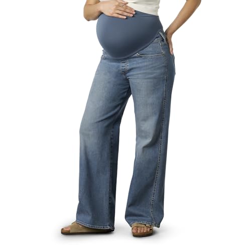 Levi Strauss Signature Gold Women's Maternity Comfort-Stay Wide Leg Jeans, (New) Faded Days, Small