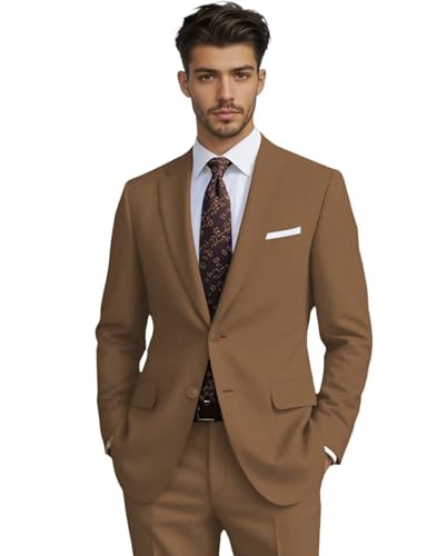 Mens 2 Piece Suit, Slim Fit Suits for Men Wedding Formal Business Party Prom Mens Tuxedo Suit Set Jacket Pants