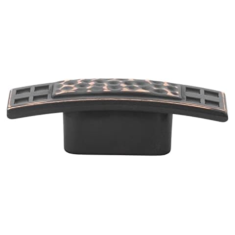 GlideRite Hardware 5431-ORB-10 2.5 inch Hammered Mission Style Oil Rubbed Bronze Cabinet Knobs 10 Pack Cover
