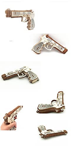 4 Pieces 3D Wooden Gun Shape Puzzles Diy Assembly Gun Puzzle Unfinished Crafting Carbine Assault Gun Puzzles Hobby Puzzle Wood Craft Model #TOP5