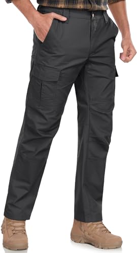 Image of Mens Cargo Work Pants Durable Ripstop Tactical Pants with 7 Pockets Outdoor Water Resistant Hiking Woking Construction Pants