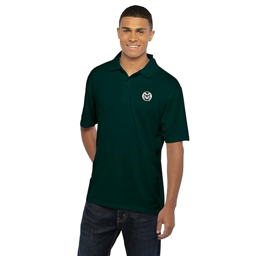 Vantage Apparel Men's Collegiate Premium Moisture Wicking Team Color Icon Polo, Colorado State Rams, Large