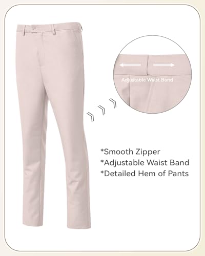 Image of Men's 3 Piece Slim Fit Suit Set, Two Button Blazer Solid Jacket Vest Pants Wedding Business Suit