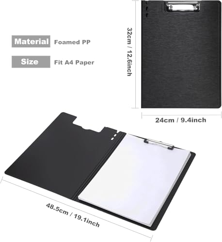 Image of DARKNESS File Cover Folder Clipboard, Profile Clip File Folder, File Writing Pad, PP File Clipboard for A4 and Letter Size Business, Office, School Papers (File Clipboard Top Open)