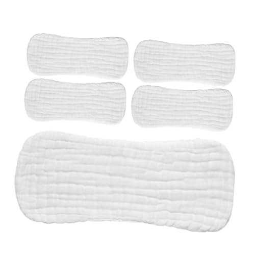 HIAKDOFT Pañales De Algodón 100% Reutilizables 5 Piezas Tamaño Pequeño 35x15 Cm Ajustables Transpirables Para Recién Nacido 0-3 Meses Cuidado Cómodo En Casa y Viajes