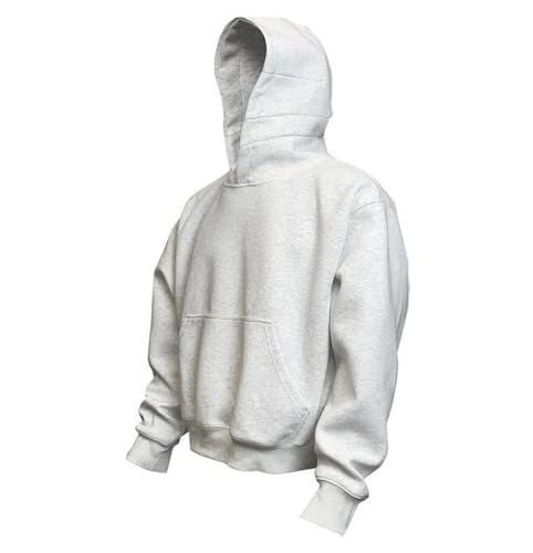 crazynekos Hoodies for Men Cowl Neck Sweatshirts Casual Long Sleeve Pullover Fall Winter Warm Loose Fit Solid Tops