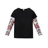 LYSMuch Kids Tattoo Sleeve T-Shirt Personal Top Toddler Boys Girls Long Sleeve Tee Shirt（Black Tattoo Sleeves T Shirt,6-7Years）